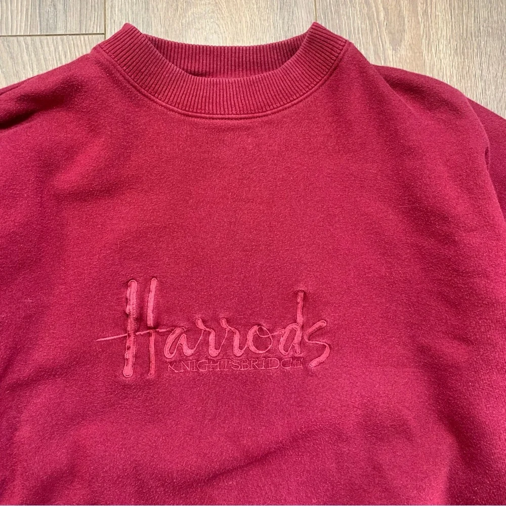 Vintage 90’s Harrods Burgundy Sweatshirt - Picture 9 of 17
